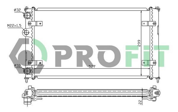 PROFIT Radiateur du moteur PR 9537N2 PROFIT Radiateur moteur AUDI PR 9537N2