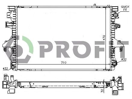 PROFIT Radiator, motorkjøling PR 9567A5 Radiator motor PROFIT CLK PR 9567A5 billige