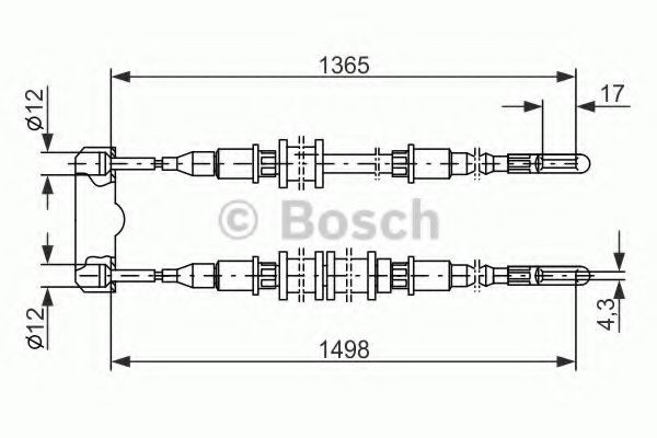 BOSCH Câble de frein à main 1 987 477 130 Land Rover 110/127 Câble de frein de stationnement BOSCH 1 987 477 130