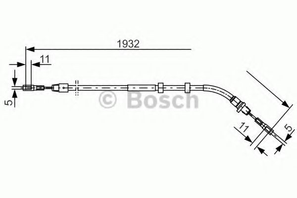 BOSCH Vaijeri, seisontajarru 1 987 477 904 BOSCH 1 987 477 904 MERCEDES-BENZ T1/TN Flatbed Kuorma-auto/Alusta käsijarru vaihto hinta