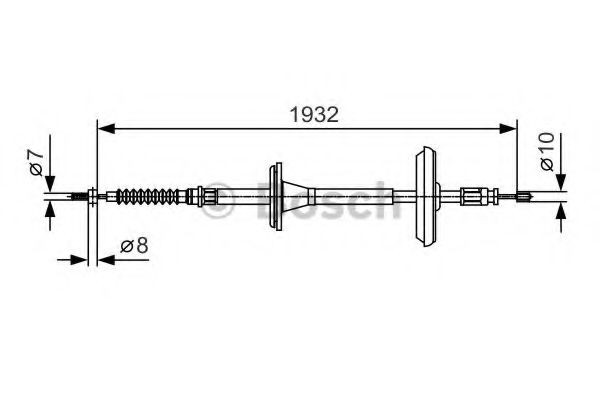 BOSCH Handbromsvajer 1 987 482 021 1 987 482 021 BOSCH bromswire MG MONTEGO