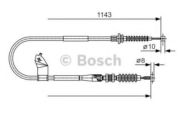 BOSCH Hand brake cable 1 987 482 055 MAZDA MX BOSCH handbrake cable 1987482055