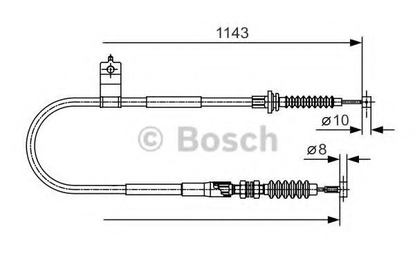 BOSCH Tautrekk, håndbremse 1 987 482 056 Bremsekabel BOSCH MX-6 1 987 482 056 billige