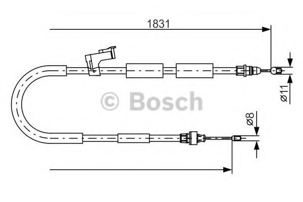BOSCH Håndbremsekabel 1 987 482 058 Parkeringsbremse BOSCH Mazda B-serie 1 987 482 058