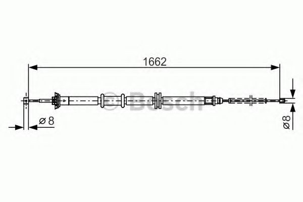 Ντίζα, φρένο ακινητοποίησης BOSCH 1 987 482 206 BOSCH 1 987 482 206 Ντίζα φρένου FIAT FIORINO 2010
