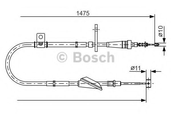 BOSCH Tautrekk, håndbremse 1 987 482 211 Håndbrekk BOSCH Suzuki SAMURAI 1 987 482 211