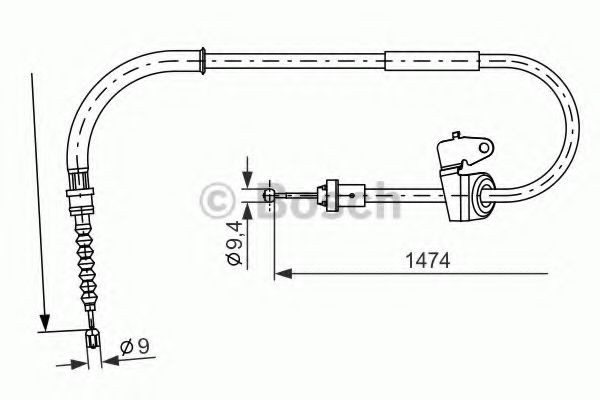 BOSCH Câble de frein à main 1 987 482 229 1 987 482 229 Tirette à câble frein de stationnement MINI CLUBMAN BOSCH