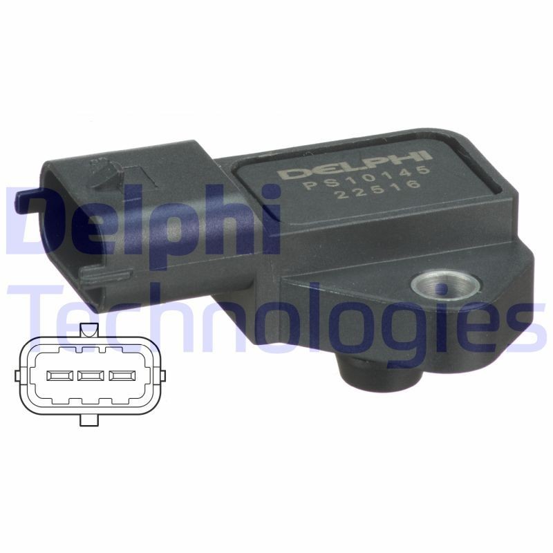 DELPHI Aισθητήρας, πίεση υπερπλήρωσης PS10145 DELPHI PS10145 γνήσια Αισθητήρας πίεσης πολλαπλής εισαγωγής Honda Accord Combi mk8 κόστος