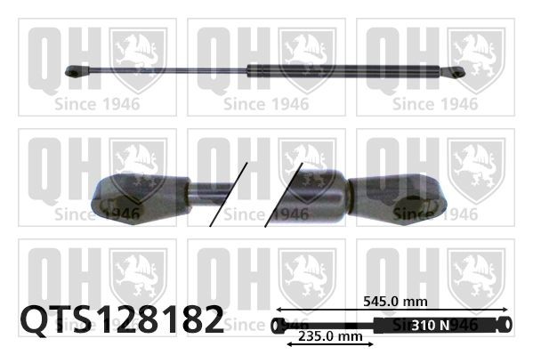 QUINTON HAZELL Gasfjeder, motorhjelm QTS128182 QUINTON HAZELL QTS128182 Fiat Talento Van Gasdæmper til motorhjelm pris