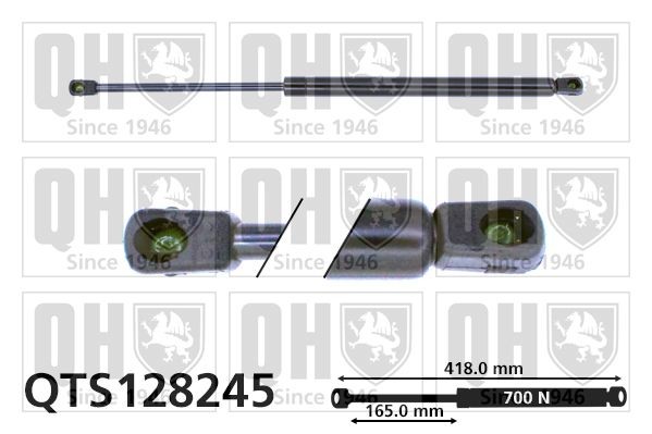 Ammortizatore pneumatico, Cofano bagagli / vano carico QUINTON HAZELL QTS128245 QUINTON HAZELL QTS128245 costo Pistoni portellone Peugeot 405 2017
