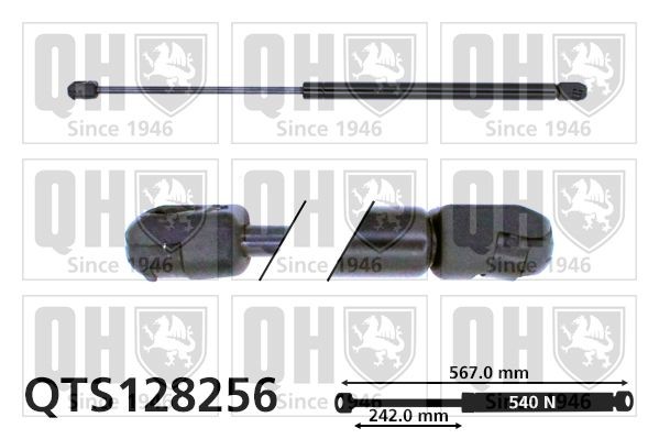 QUINTON HAZELL Αμορτ. αερίου, χώρος αποσκ. / φόρτωσης QTS128256 QUINTON HAZELL QTS128256 γνήσια Αμορτισέρ πορτ μπαγκάζ Saab 900 2 Coupe κόστος
