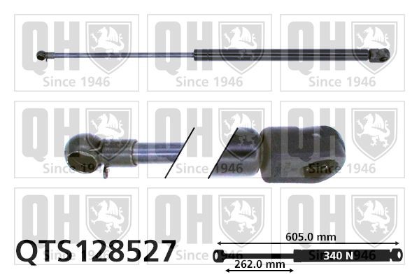 QUINTON HAZELL Ammortizatore pneumatico, Cofano bagagli / vano carico QTS128527 QUINTON HAZELL QTS128527 Ammortizatore pneumatico, Cofano bagagli / vano carico