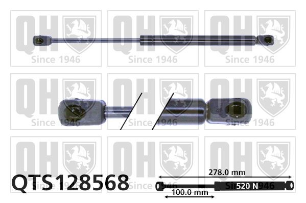 QUINTON HAZELL Vérin de coffre QTS128568 QUINTON HAZELL QTS128568 Piston de coffre Skoda Superb 3u pas cher