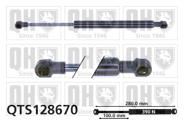 Bagklapsdæmper QUINTON HAZELL QTS128670 QUINTON HAZELL QTS128670 Gasfjeder bagklap ALFA ROMEO 166 2004