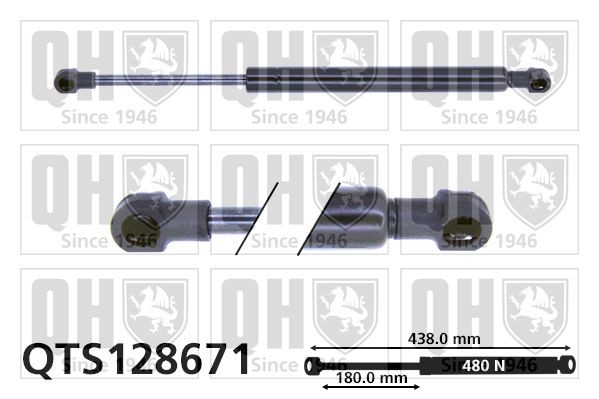 QUINTON HAZELL Gasfjeder, motorhjelm QTS128671 QTS128671 Motorhjelm stang ALFA ROMEO GIULIETTA QUINTON HAZELL