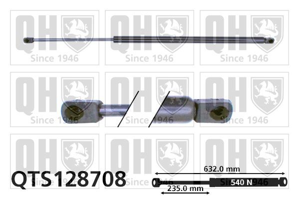 QUINTON HAZELL Pneumatická prużina, Batożinový / nákladný priestor QTS128708 QUINTON HAZELL QTS128708 Sprężyna gazowa pokrywy bagażnika Peugeot 807 originálne