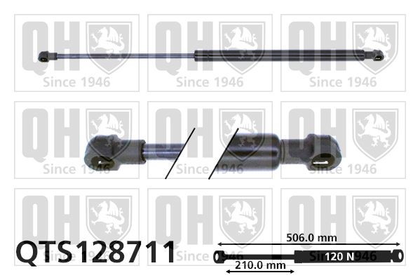 QUINTON HAZELL Plynová vzpera, kapota motora QTS128711 QUINTON HAZELL QTS128711 Plynová vzpěra kapoty Fiat SEDICI originálne