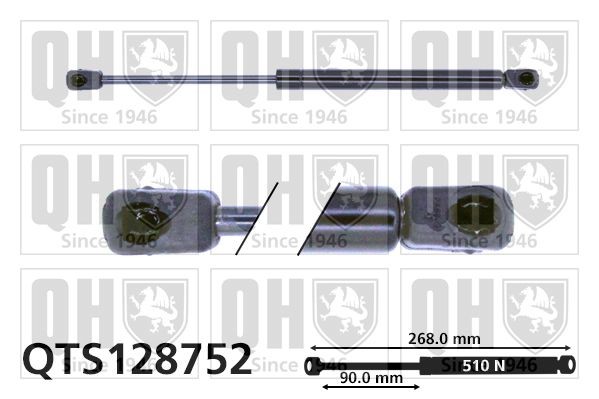 QUINTON HAZELL Pneumatická prużina, Batożinový / nákladný priestor QTS128752 QUINTON HAZELL QTS128752 Vzpery kufra Nissan Primera P12 Sedan lacné