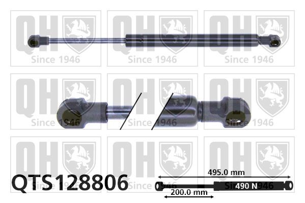 QUINTON HAZELL Tailgate strut QTS128806 QUINTON HAZELL QTS128806 Audi A3 8P boot struts replacement