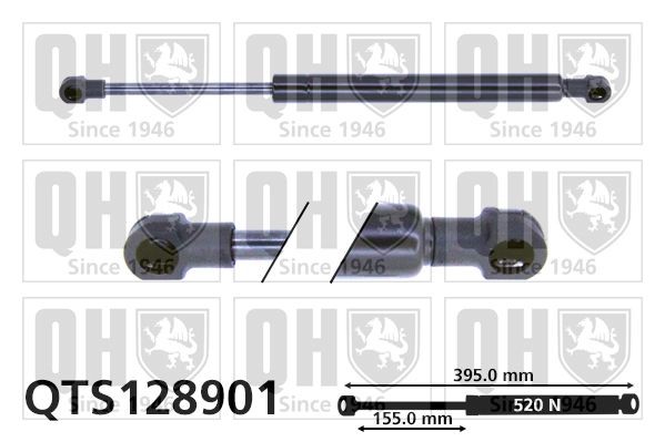 QUINTON HAZELL Bonnet strut QTS128901 QUINTON HAZELL QTS128901 Renault Espace JK bonnet lifters replacement