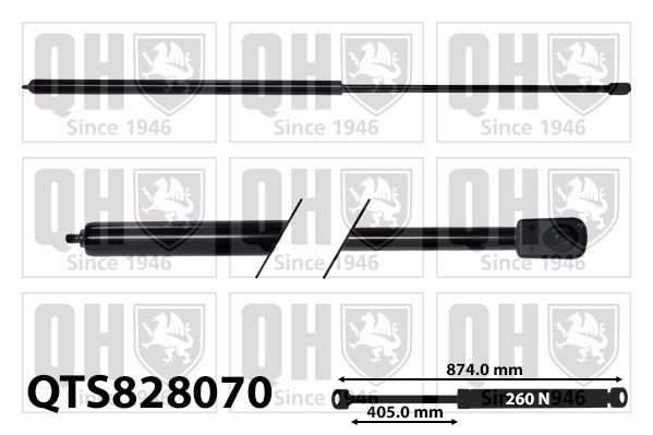 QUINTON HAZELL Gassfjær, motorpanser QTS828070 QUINTON HAZELL QTS828070 Panser demper Acura MDX billige