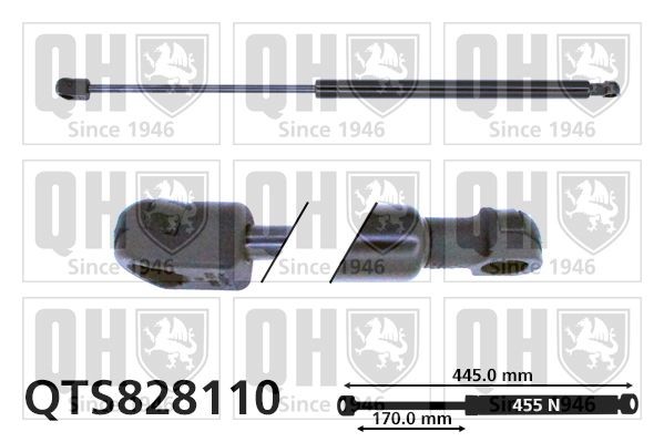 QUINTON HAZELL Baklukedemper QTS828110 QUINTON HAZELL QTS828110 originale Bakluke demper Auris E15 hva koster