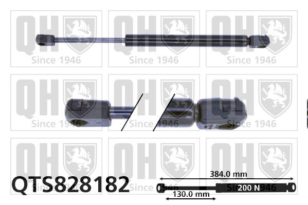QUINTON HAZELL Mola pneumática, óculo traseiro QTS828182 Amortecedor de tampa JEEP QUINTON HAZELL QTS828182