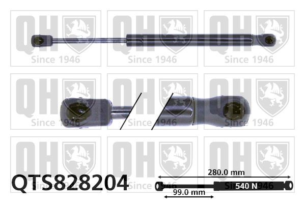 QUINTON HAZELL Gasveer achterklep QTS828204 Gasdrukveer QUINTON HAZELL R-Klasse QTS828204 goedkoop