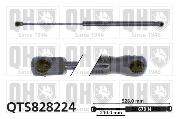QUINTON HAZELL Vérin de coffre QTS828224 QUINTON HAZELL QTS828224 Ressort pneumatique de coffre Rover 200 pas cher