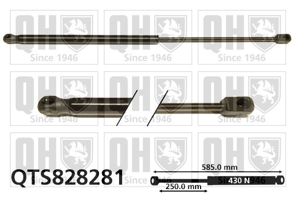 Gasveer achterklep QUINTON HAZELL QTS828281 QUINTON HAZELL QTS828281 Gasdrukveer RENAULT KOLEOS 2014