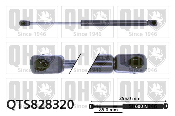 QUINTON HAZELL Heckklappendämpfer / Gasfeder QTS828320 QUINTON HAZELL QTS828320 Heckklappendämpfer / Gasfeder