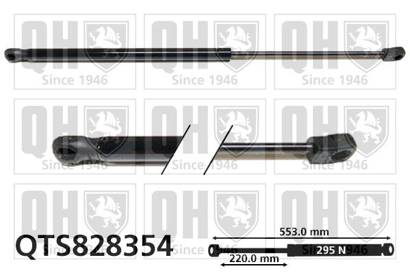 QUINTON HAZELL Mola pneumática, capot do motor QTS828354 QUINTON HAZELL QTS828354 Amortecedor do capô Nissan ALMERA originais