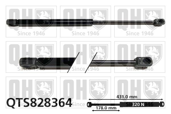 Αμορτ. αερίου, καπό κινητήρα QUINTON HAZELL QTS828364 QUINTON HAZELL QTS828364: Αμορτισέρ καπό Chevy CAPTIVA 2025