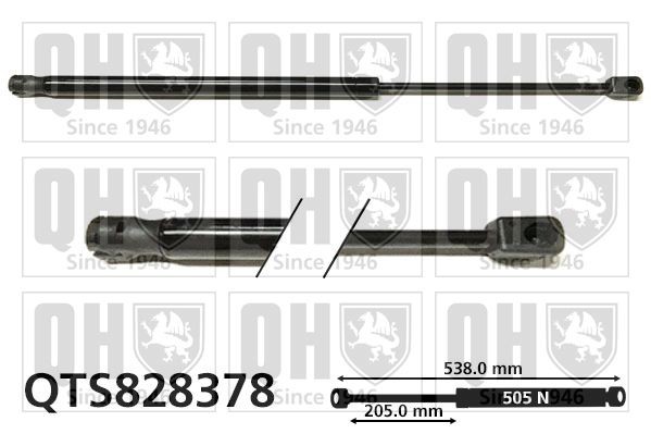 QUINTON HAZELL Baklukedemper QTS828378 QUINTON HAZELL QTS828378 Gassfjær bakluke Land Rover Freelander 2 pris