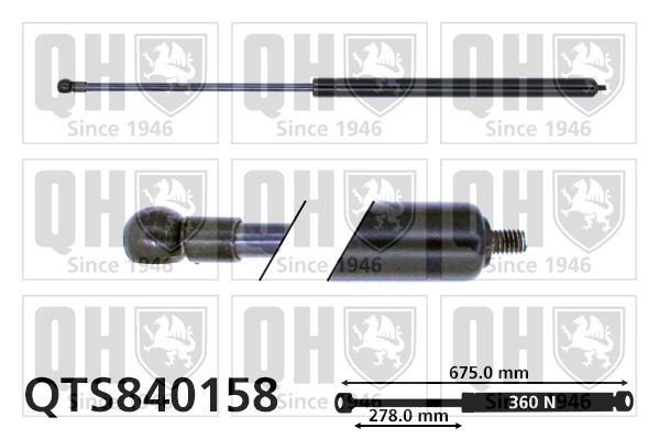 QUINTON HAZELL Gasfjäder till baklucka QTS840158 BMW E34 Touring Gasfjäder baklucka QUINTON HAZELL QTS840158