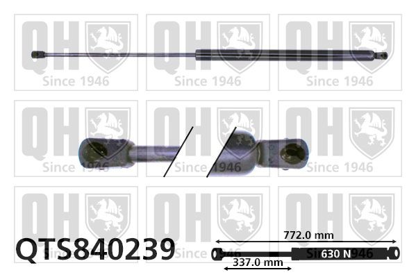 QUINTON HAZELL Pneumatická prużina, Batożinový / nákladný priestor QTS840239 QTS840239 Vzpery kufra QUINTON HAZELL MERCEDES-BENZ VITO