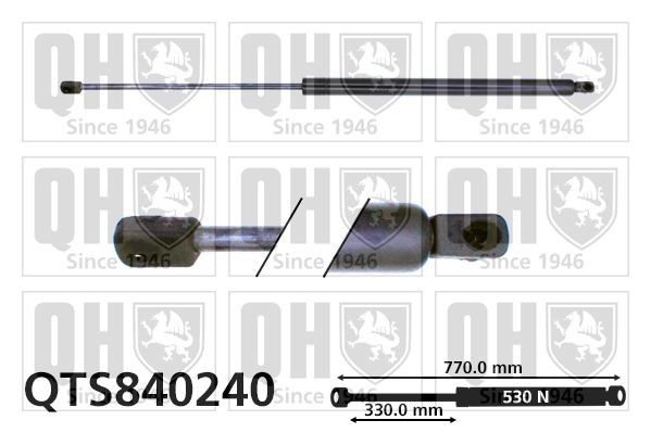 QUINTON HAZELL Αμορτ. αερίου, χώρος αποσκ. / φόρτωσης QTS840240 QUINTON HAZELL QTS840240 Αμορτισέρ πίσω πόρτας Mercedes W638 γνήσια τιμες