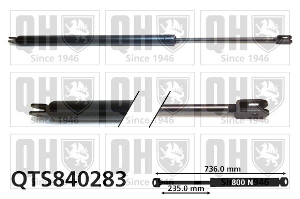 Gasveer achterklep QUINTON HAZELL QTS840283 QUINTON HAZELL QTS840283: Gasveer achterklep Toyota HIACE 2011