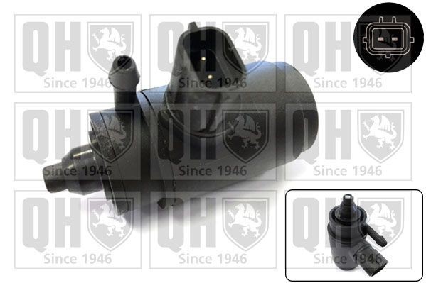 QUINTON HAZELL Water Pump, window cleaning QWP017 QUINTON HAZELL QWP017 Water Pump, window cleaning - Land Rover Discovery 1 wipers system parts
