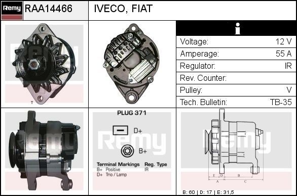 DELCO REMY Lichtmaschine RAA14466 Startergenerator DELCO REMY TURBOCITY RAA14466 günstig