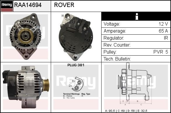 DELCO REMY Alternátor RAA14694 Alternátor DELCO REMY 2200-3500 RAA14694 lacné