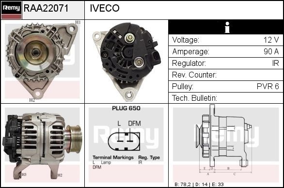 DELCO REMY Lichtmaschine RAA22071 RAA22071 Generator IVECO TURBOCITY DELCO REMY kaufen