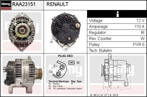 DELCO REMY Alternatore RAA23151 RAA23151 costo Alternatore OPEL SIGNUM DELCO REMY