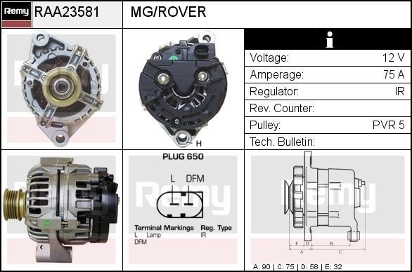 DELCO REMY Generator RAA23581 RAA23581 DELCO REMY generator MG METRO