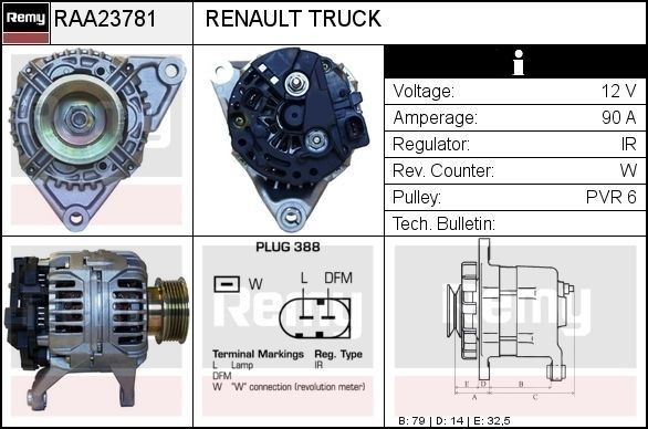 DELCO REMY Alternatore RAA23781 RAA23781 costo Alternatore RENAULT MASTER DELCO REMY