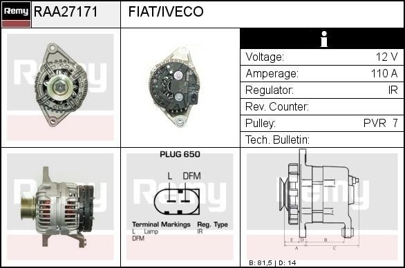 DELCO REMY Lichtmaschine RAA27171 RAA27171 Alternator IVECO TURBOCITY DELCO REMY kaufen