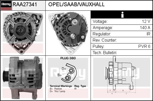 DELCO REMY Dynamo / Alternator RAA27341 Dynamo DELCO REMY MOVANO RAA27341 goedkoop