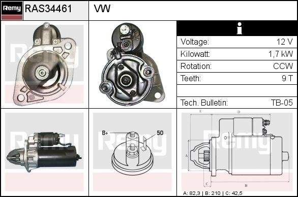DELCO REMY Motor de arranque RAS34461 DELCO REMY Motor de arranque OPEL RAS34461