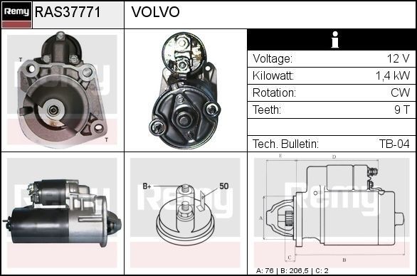 DELCO REMY Μίζα RAS37771 Μίζα DELCO REMY 740 RAS37771 φθηνά
