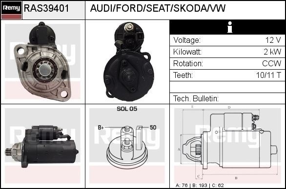 DELCO REMY Μίζα RAS39401 Μίζα DELCO REMY EXEO RAS39401 φθηνά